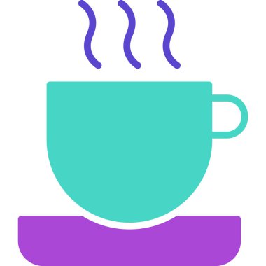 Bir fincan sıcak çay ikonu vektör illüstrasyonu