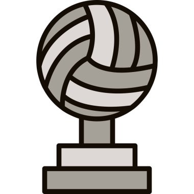 Voleybol ikonu, vektör illüstrasyonu