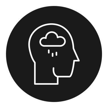 Beyin. Web simgesi basit illüstrasyon