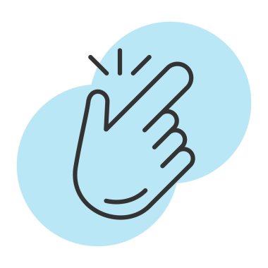 Mavi renk ikonlu el hareketi. izole vektör illüstrasyonu.