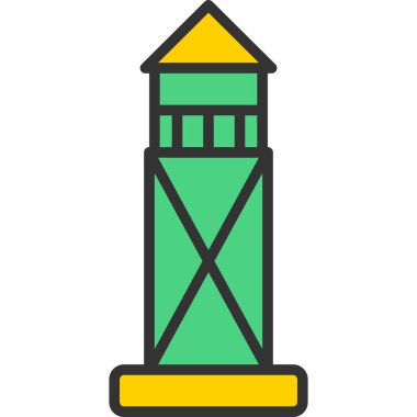 Bir deniz feneri simgesinin vektör çizimi