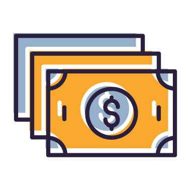 Bill izole para simge vektör çizim tasarım