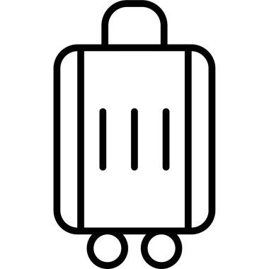 bagaj ikonu. Ağ için bagaj vektör simgelerinin özet çizimi