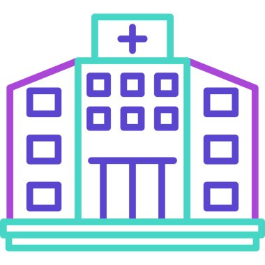 Hastane. Web simgesi basit illüstrasyon