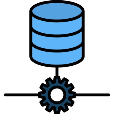 veri sunucusu veritabanı simgesi. özet veritabanı veritabanı sunucu vektör rengi düz izole