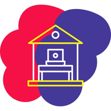 Hat Evi simgesi beyaz arkaplanda izole edildi. Ev sembolü. Renkli taslak konsepti. Vektör İllüstrasyonu