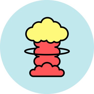 Nükleer bomba ikonu, vektör illüstrasyonu