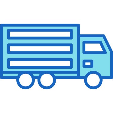 Teslimat kamyonu ikonu. Web için kamyon vektör simgelerinin özet çizimi