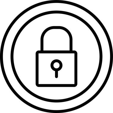 Kilit. Web simgesi basit tasarım