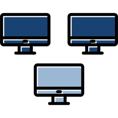 Kolayca değiştirilebilen veya düzenlenebilen bilgisayar izole vektör simgesini izle