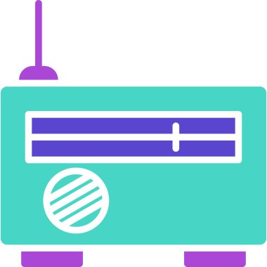 Radyo. Web simgesi basit illüstrasyon