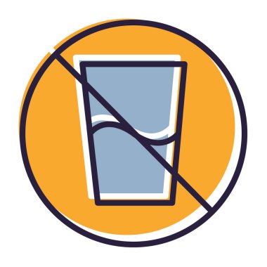 İçki yok. Basit illüstrasyon