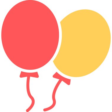 Kutlama balonları simgesi düz stil