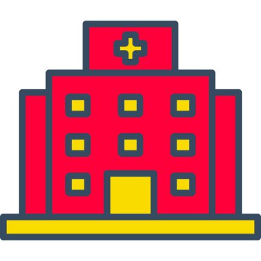 Otel vektörü düz renk simgesi