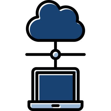 Bulut hesaplama teknolojisi ikon vektör çizimi tasarımı