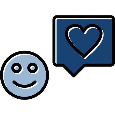 Mutlu aşk sohbet simgesi - özet biçimi