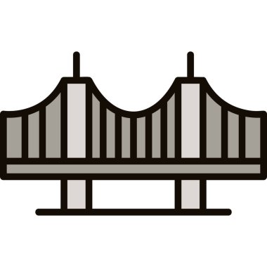 Köprü simgesi. Köprü işaretinin vektör illüstrasyonu.