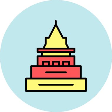 Bina. Web simgesi basit illüstrasyon