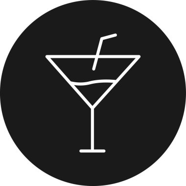 Kokteyl ikonu. vektör simgesi