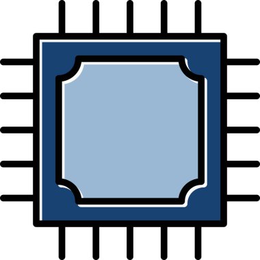İşlemci simgesi, vektör illüstrasyonu