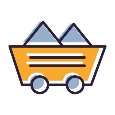 Kalkan vektör illüstrasyon tasarımlı servis arabası