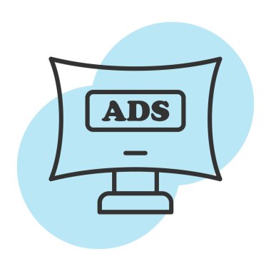 reklam reklamcılığı renk simgesi doldurulmuş ana hatlar biçiminde