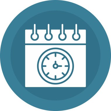 Çember gölgeli saatin vektör simgesi