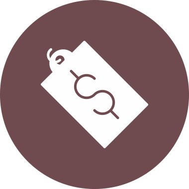 Çemberde dolar işareti, basit vektör illüstrasyonu