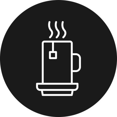 Kahve fincanı ikonu. Web için sıcak kahve vektör simgesinin basit bir gösterimi