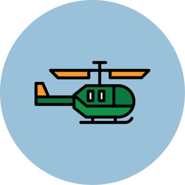 helikopter simgesi vektörü izole edildi