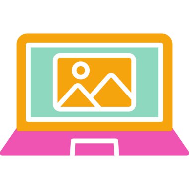 Bilgisayar. Web simgesi basit illüstrasyon