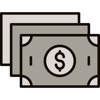 Doları bill simgesi, anahat stili