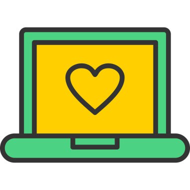 Dizüstü bilgisayar simgesi vektör çizimi