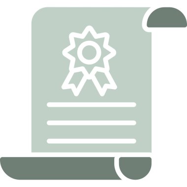 Sertifika. Web simgesi basit illüstrasyon