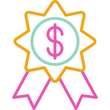 Madalyanın çizgi film ikonunun vektör çizimi