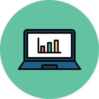 Vektör dizüstü bilgisayar simgesi, illüstrasyon