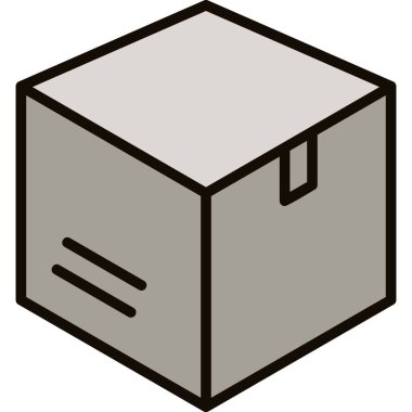 karton kutu simgesi. Web için parsel kutu vektör simgesinin özet çizimi