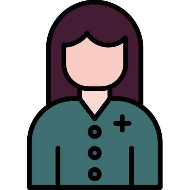 Kadın avatarı, saç stili, vektör çizimi