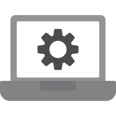 dizüstü bilgisayar düz vektör simgesi ayarlıyor