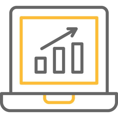 İş Büyüme Vektör Satırı Simgesi Tasarımı