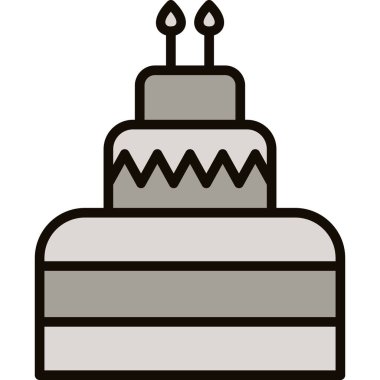 Kek. Web simgesi basit illüstrasyon