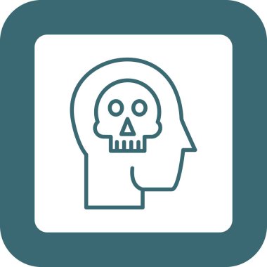 kafatası düz yuvarlak vektör simgesi