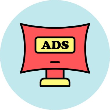 Reklamcılık reklam simgesi - ana hatları - biçiminde