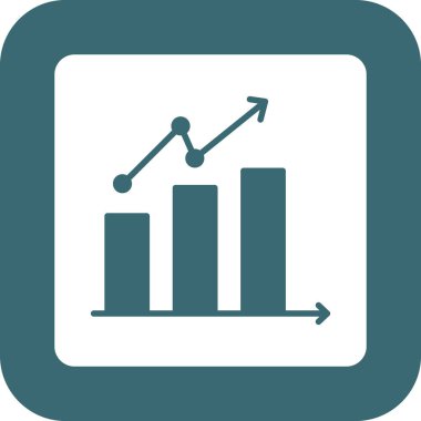 bar grafik vektör simgesi. bu yuvarlak düz sembol beyaz arkaplanda mavi ve gri renklerle çizilir.