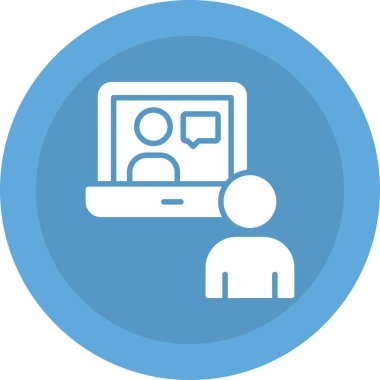 Bilgisayar simgesi, teknoloji konsepti, kullanıcı simgesi illüstrasyonu olan insanların vektör illüstrasyonu