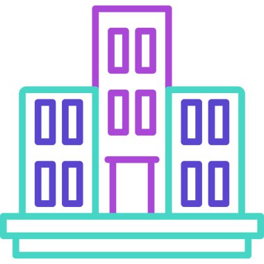 Bina. Web simgesi basit illüstrasyon