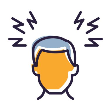 Kabarcık satırlı erkek kafası ve biçim simgesini doldur