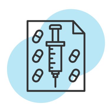 Şırınga ve ilaç simgesi, satır biçimi
