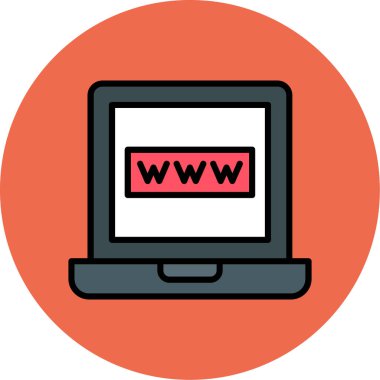 Web simgesi, internetin vektör illüstrasyonu