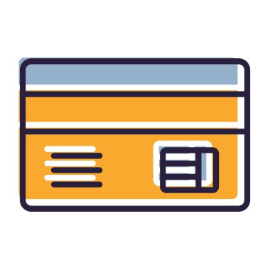 Banka kartları vektör simgesi. Münferit ve düzenlenebilir basit bir illüstrasyon. kredi kartı tasarımı.